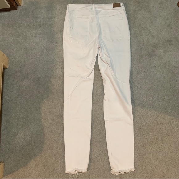 American Eagle White High Rise Ripped Jeans - Picture 2 of 5